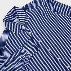 $179 Mastai Ferretti Shirt Mens 15 ¾ Blue Striped Custom Fit Italy Made Spread